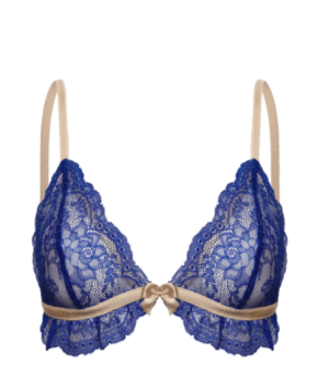 SHIRLY BRA – koronkowy niebieski biustonosz bralette