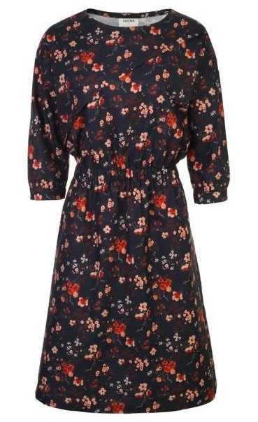 Sukienka Bea czarna w kwiaty z bawełny organicznej - obrazek 2