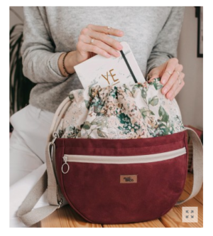 Torebka listonoszka „crosserka” bordo bloom